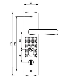 Стандарт Ручка PH-CT222-1-R (универсальная) с подсветкой для кит. мет. дверей (правая) #173780